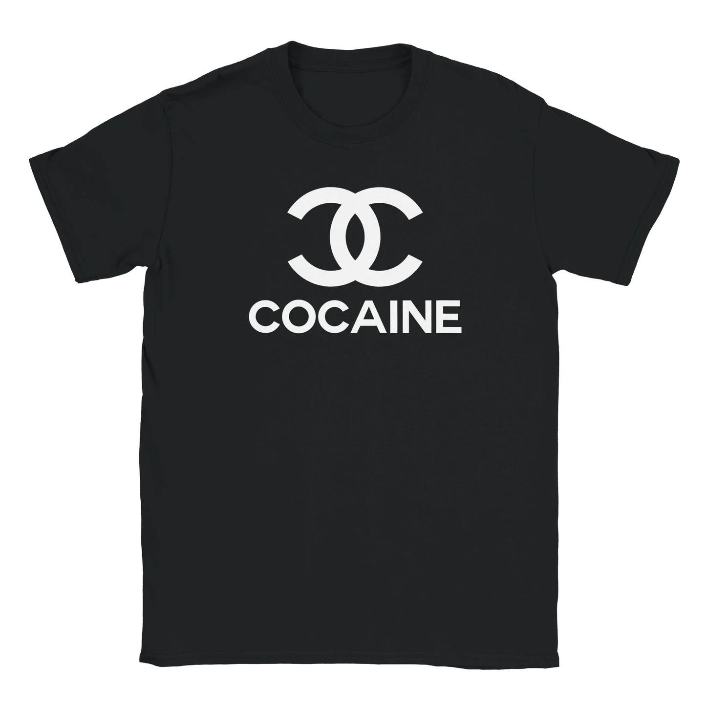 Coco Chanel Cocaine tee shirt funny lustig meme print shirt cotton slim fit - maximumflair