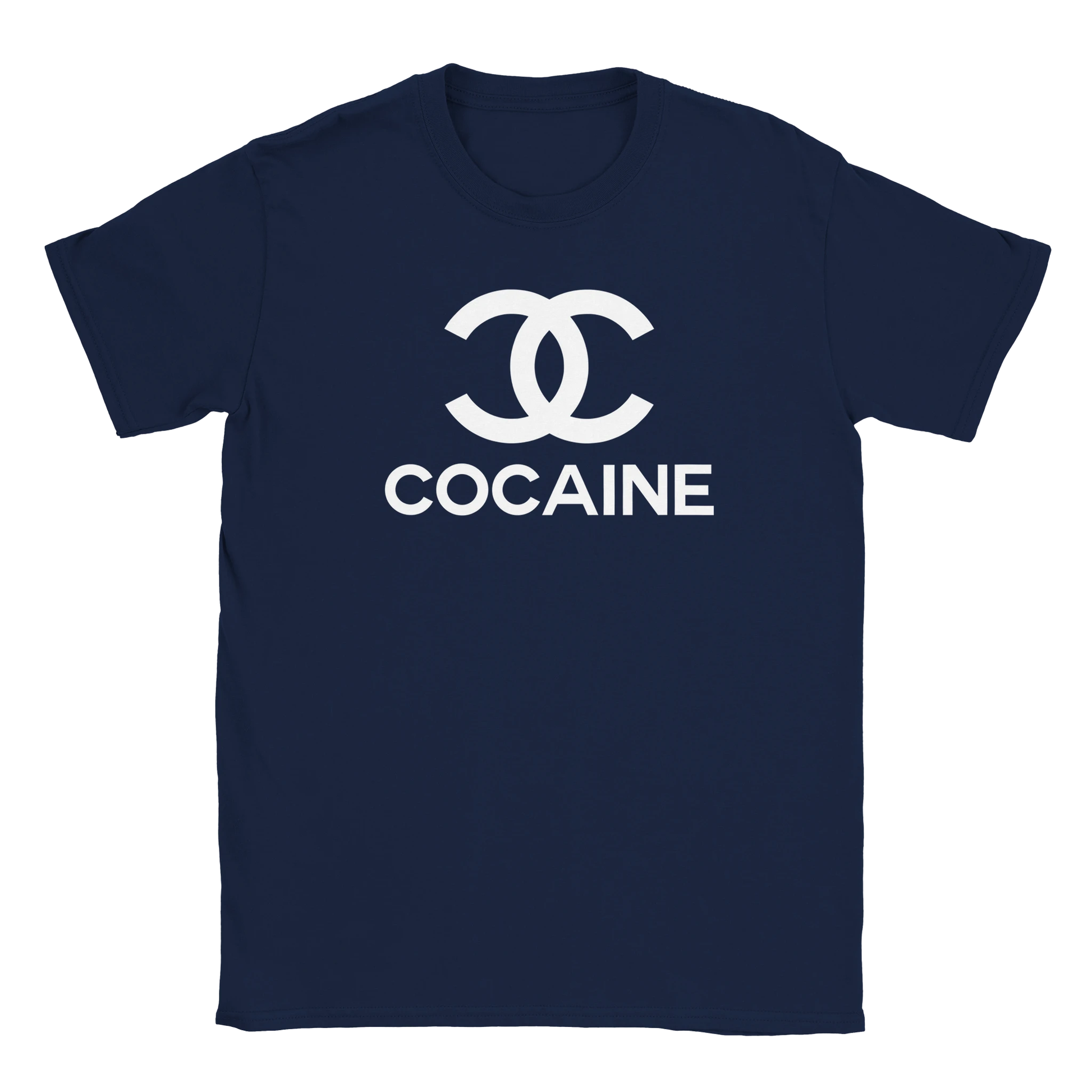 Coco Chanel Cocaine tee shirt funny lustig meme print shirt cotton slim fit - maximumflair