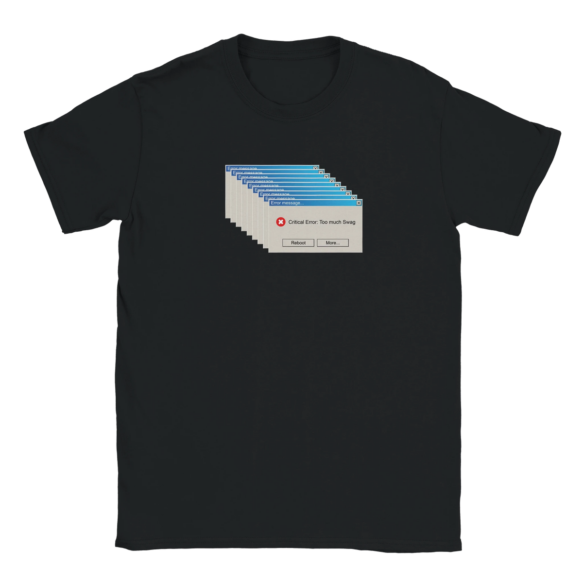 Error: Too much Swag Windows Absturz Retro tee hustle shirt funny lustig meme print shirt cotton slim fit - maximumflair