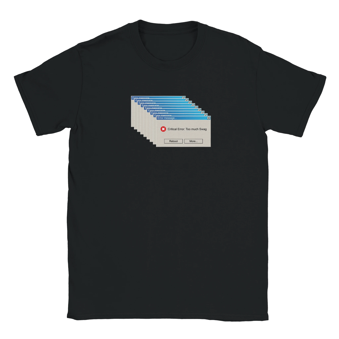 Error: Too much Swag Windows Absturz Retro tee hustle shirt funny lustig meme print shirt cotton slim fit - maximumflair