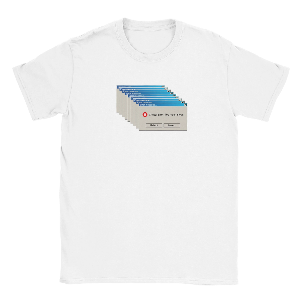 Error: Too much Swag Windows Absturz Retro tee hustle shirt funny lustig meme print shirt cotton slim fit - maximumflair