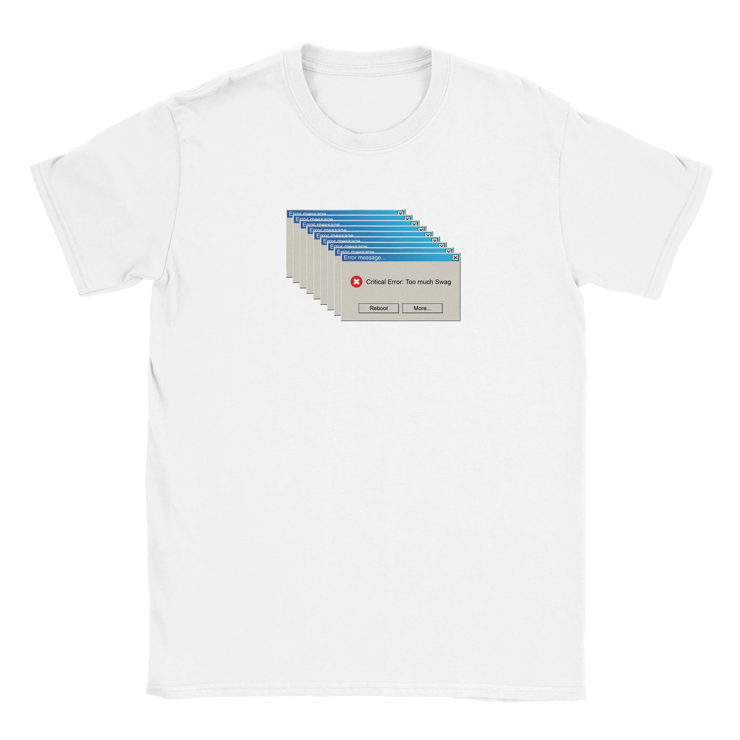 Error: Too much Swag Windows Absturz Retro tee hustle shirt funny lustig meme print shirt cotton slim fit - maximumflair
