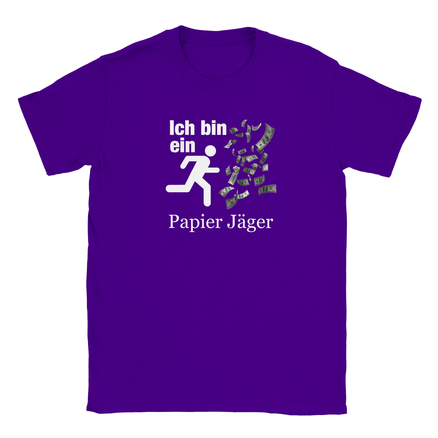 Ich bin ein Papier Jäger I´m a paper chaser tee hustle shirt funny lustig meme print shirt cotton slim fit - maximumflair